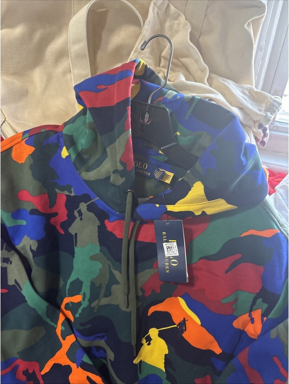 Polo Ralph Lauren Pony Comouflag Multi Men Hoodie Xl New - Picture 8 of 8